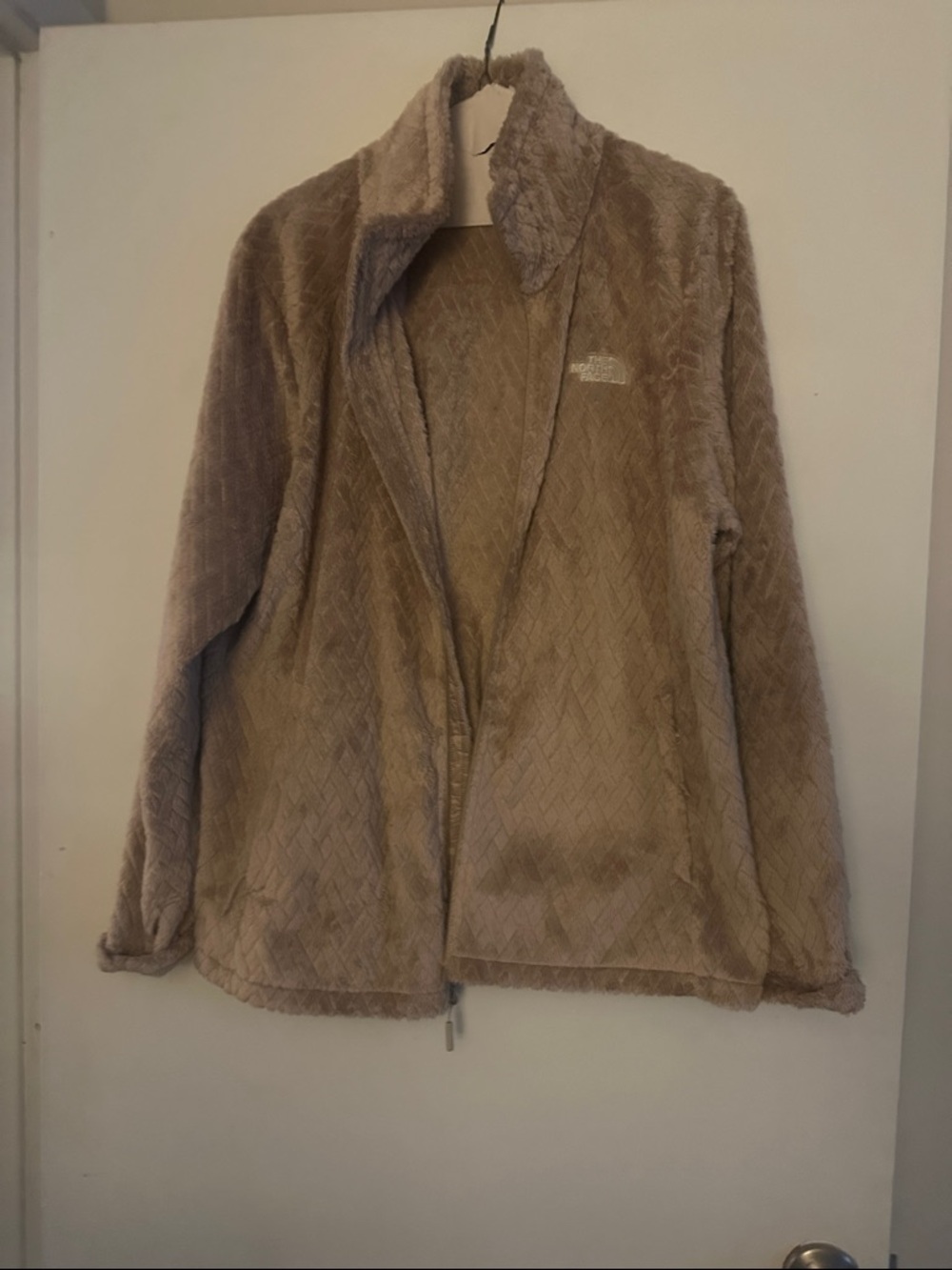 The North Face Women's Taupe Plush Teddy Fleece Jacket